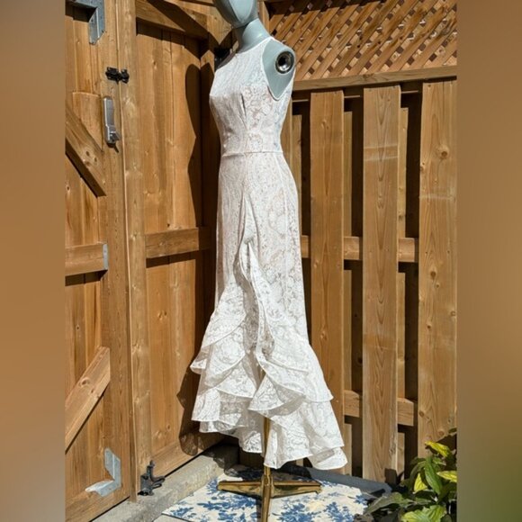 🆕 BRONX & BANCO 🧿 NWOT Sicilia White Lace Tiered Ruffle Dress, Sz XS US 2 - Picture 9 of 16